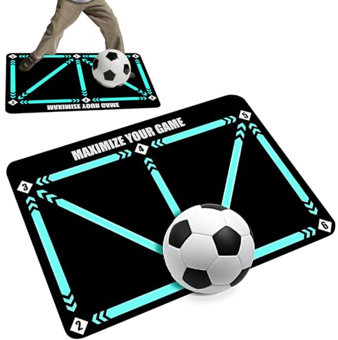 AFAIK Fußball Trainingsmatte Fußballmatte Fussball Fußball Schritt Trainingsmattem rutschfeste Fußball Schritt Trainingsmatte 60x90 cm Stoßdämpfende Fussball Matte Ballkontrolle Trainingsmatte(A)