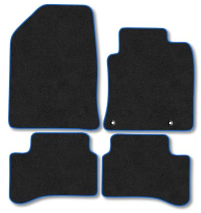 Kia Xceed (2022+) [Plug-in Hybrid] Carpet Car Mats | Blue Edge Trim Tailored Fit Floor Mats Full Coverage Protection Accessories Easy Clean Anti Slip Made in the UK