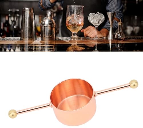 30ml Double Bead Measuring Cup, Steel Measuring Cup with Handle, Bartender Measuring Cup Precise Control Double Bead Stainless Steel Jigger for Whiskey Cocktail Tequila Liquor(Copper Plating)