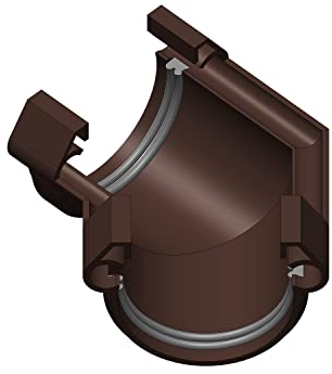 4Home&Garden | Eckverbinder Außenecke 135° 8-Eck Pavillon | Kunststoff PVC Braun | Dachrinnensystem 60 mm Typ250 Fallrohr DN 60