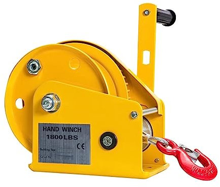 USKI Verricello Elettrico Piccolo Trattore con verricello, 2600 LBS manovella Portatile a Due Vie autobloccante Manuale Piccolo Trattore con verricello for Uso Domestico(30M Cable)