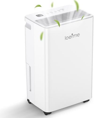 LOEFME 12L/24H Luftentfeuchter Elektrisch,Raumentfeuchter mit Feuchtigkeitssensor für 75m³(30m²), Entfeuchter mit Energieeinsparung,Aktivkohlefilter,Wäsche trocknen,Automatischer Neustart