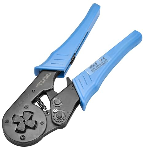 Heschen Crimpzange, HSC8 16-4, Mini Selbstjustierbare Crimpzange, Verwendung für 6,0-16,0 mm² (10-5 AWG) Kabelendhülsen, Blau