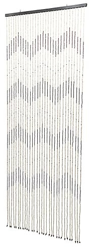 Türvorhang Holz Braun Balkontür Insektenschutz Vorhang, Fliegenvorhang, Fadenvorhang 90 x 220 cm Bambus-Look Insektenschutz
