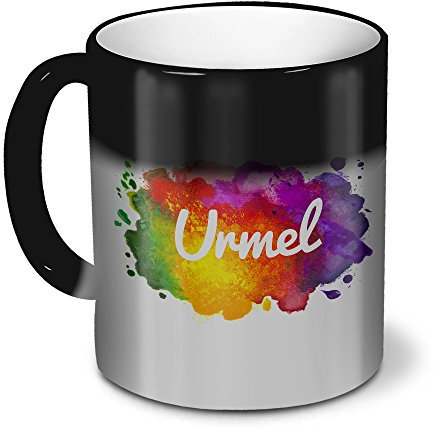 printplanet Zaubertasse mit Namen Urmel - Magic Mug mit Design Color Paint - Zauberbecher, magische Kaffeetasse