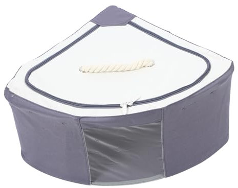 ANDRESLAD Fächerförmige Eck Aufbewahrungsbox Aus Dickem Wasserdichtem Oxford Stoff Transparenter Organizer Für Kleinigkeiten Im Haushalt Faltbar Platzsparend Für Innenbereiche
