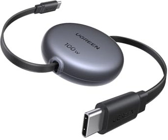 UGREEN 1M Câble USB C vers USB C PD 100W 20V 5A Rétractable Type C Charge Rapide et Sync Compatible avec iPhone 16e Plus Pro Max 15 14 13 Galaxy S25 Ultra S24 iPad Air Mini MacBook Pro Air Pixel 9