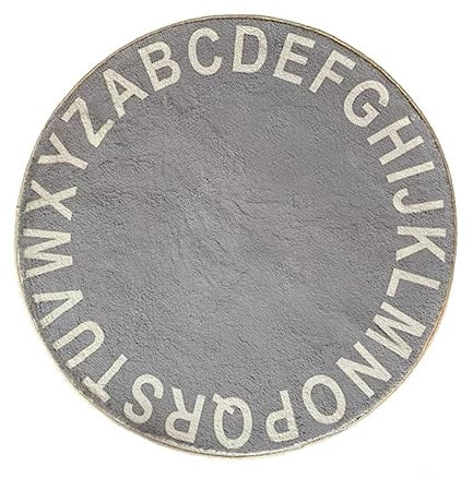 Abaodam Runder Junge Mädchen Spielteppich Mit Alphabet Design Weiche Rutschfeste Krabbelmatte Für Babyzimmer Für Spiel Und Entspannung Im Kinderzimmer
