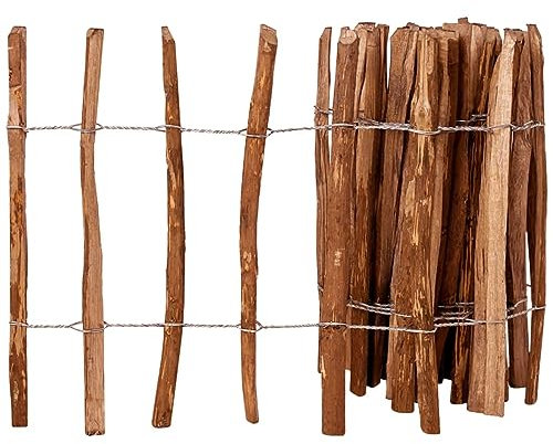 Tidyard Clôture à piquets Bois de noisetier 60x500 cm Clôture de Jardin Décorative Protection pour Plantes, Extérieur, Cour Arrière Style B
