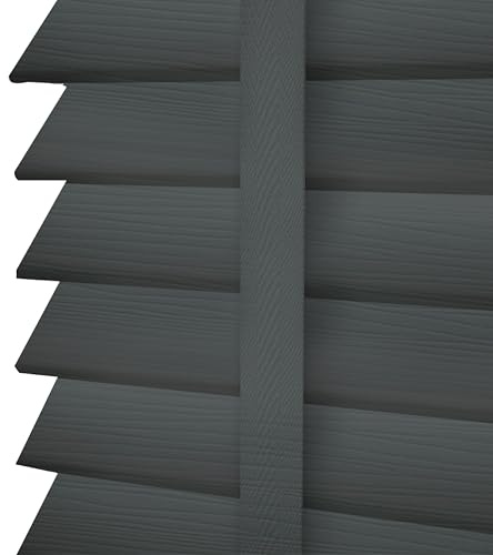 Ruby deals Custom Made to Measure Faux Wood Venetian Blinds Window - Easy Fit Child Safe Home Office -50mm Slats with Aluminum Headrail Tape Design Charcoal Venetian Blind, W90cm x L150cm