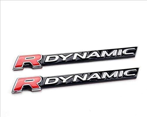 R-DYNAMIC Auto-Emblem-Aufkleber aus Metall, selbstklebend, 2 Stück