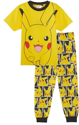 Pokemon Kids Teens Pyjamas Boys Girls Short Sleeved T-Shirt with Full Length Bottoms Pjs