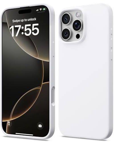 ACRONIX for iPhone 16 Pro Case, Slim Liquid Silicone Cover White | 6.3 Inch,Ultra Thin,Lightweight Durable,Shockproof Protection,Dust Resistant,Anti-Scratch,Soft Slim Grip,Gel Rubber