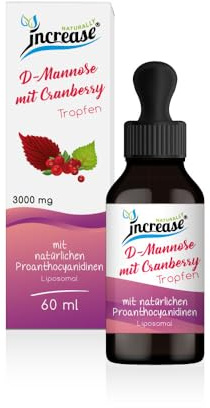 Liposomale D-Mannose mit Cranberry Tropfen hochdosiert - (90.000mg pro Packung) 3000mg D-Mannose mit Cranberry pro Tagesdosis davon 25 mg Proanthocyanidine -MCT Öl -Hohe Bioverfügbarkeit