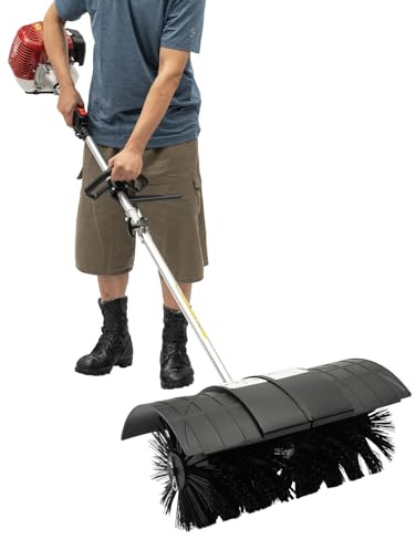 Benzin Kehrmaschine Handgeführt, 1700W/52cc | Rasenbesen mit 58cm Nylon-Bürste für Sportplätze, Kunstrasen & Gehwege | Leistungsstarker Motor für Effiziente Reinigung von Laub & Rasenschnitt