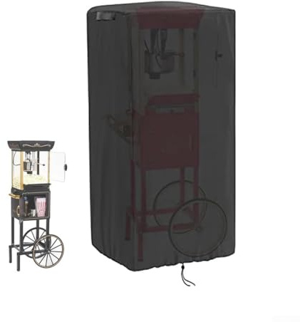Waterproof Popcorn Machine Cover for Outdoor Cart Protection, Heavy-Duty 420D Oxford Cloth Dust Cover with Custom Fit for Commercial & Home Use(11.7 * 11.7 * 19.4IN)