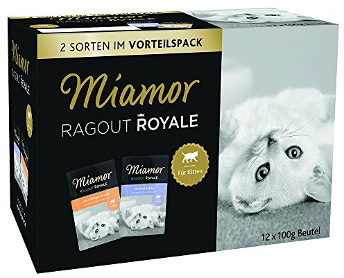MIAMOR - Ragout Royale in Jelly Multibox Kitten | Nassfutter für Katzenkinder mit Ragout-Stückchen. Alleinfutter im Frischebeutel ohne Soja, Farb- und Konservierungsstoffe | 4x12x100g