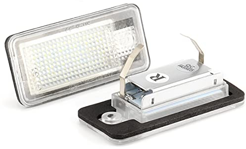 VIGORFLYRUN PARTS LTD 2Pcs LED Lumière de Plaque d'immatriculation, Canbus sans Erreur Blanc 6000K 18SMD LED Lumière pour A3 S3 8P/8PA A4 S4 B6 B7 RS4 A6 Q7