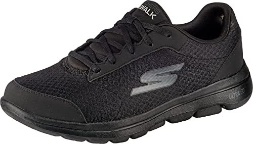 Skechers Herren Go Walk 5 Qualify Sneaker, Black Textile Synthetic Black Trim, 42 EU
