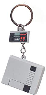 Nintendo Unisex-Erwachsene NES 3D Console & Controller Keychain Schlüsselanhänger, Grau (Grey)