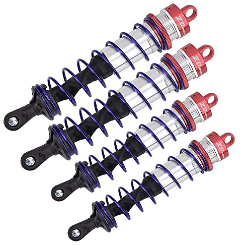 Tbest Stoßdämpfer für RC Auto, Stoßdämpfer vorne verstellbar für vordere Öldruckdämpfer aus Metall, 4 Stück für 1/8 RC Auto (rot)