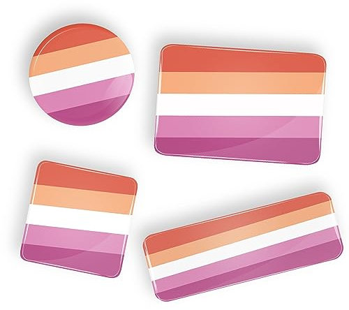 LGBT Lesbian Pride Flag pin badge button or fridge magnet