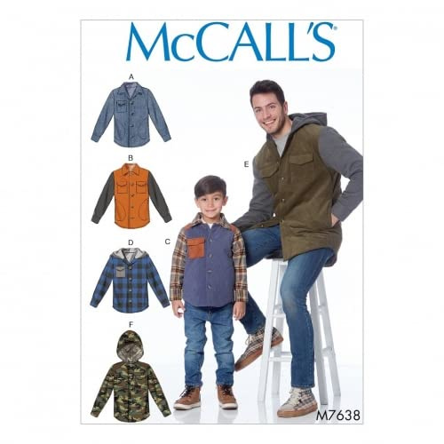 McCalls Schnittmuster 7638 Jacken, Hoodies Herren (SML-MED-LRG-XLG)