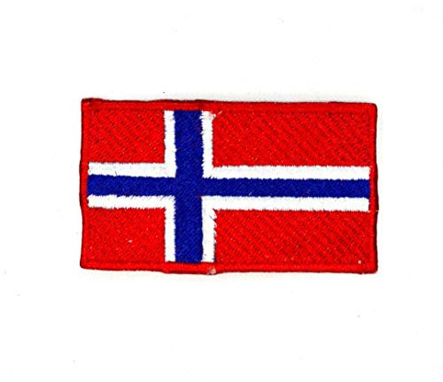 Parche bordado de hierro con bandera nacional de Noruega