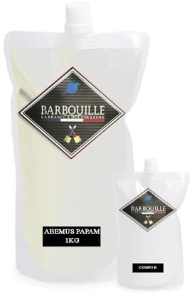 Peinture Résine Blanc Fumé Abemus Papam - Résine Epoxy Bi-Composants - Effet Mat - Peinture Mur, Plafond, Boiserie, Carrelage & Métal - Lessivable - COV A+ - Fabriquée En France - 750 ml - BARBOUILLE