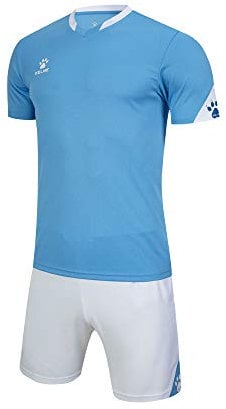 KELME Men Team Soccer Jersey and Shorts, Youth Shirts Soccer Uniform Kit, Adult Indoor Turf Sport Outfit, Blue, 14