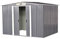 Panana 8 x 10ft Tool Storage House Metal Garden Apex Roof Storage Shed Door at 8FT side (Grey)