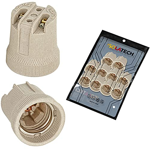 ISOLATECH 10pcs E27 douille céramique LED lampes à économie d'énergie (max.250V/4A) ampoules pour la maison plafond installation salle de bains cuisine encastrer culot résistant à la chaleur
