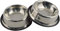 2 x Jenell Stainless Steel Dog Bowl with Rubber Base for Small and Medium Dogs, Pets Feeder Bowl and Water Bowl Perfect Choice (Medium)
