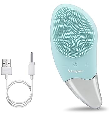 BEPER P302VIS002 Gesichtsreinigungsbürste, 5 W, Silikon, wasserdicht, Schall-Technologie, wiederaufladbar über USB-Kabel, Akku für bis zu 90 Minuten Laufzeit, ideal für alle Hauttypen