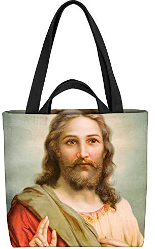 VOID Jesus Gemälde Bibel Tasche 33x33x14cm,15l Einkaufs-Beutel Shopper Einkaufs-Tasche Bag