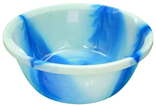 Tie-dye Design Multipurpose Circular Round Plastic Washing Up Bowl Basin Tub Kitchen (20 INCH, BLUE)