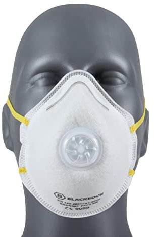 FFP2 Face Mask Pk 1 - Disposable Moulded Respirator - EN149 CE Certified - 3 Layer Filtering Against Airborne Particles, Exhalation Valve for Easy Breathing, Comfort Ear Loops and Pliable Nose Bridge