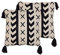 Dekokissen 2er Set beige/schwarz mit Fransen 45x45 geometrisch Deadnettle