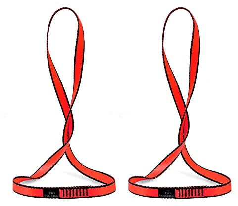 DASKING 2 Stück Nylon Kletterschlinge 18mm, 23KN Kletter Seil zum Klettern im Freien, Yoga Hängematte, Abseilausrüstung, Abseilen von Baumarbeiten, Outdoor Aktivitäten–Climbing Sling Runner 60cm