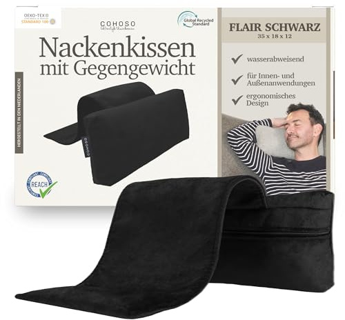 COHOSO® Nackenkissen mit Gegengewicht - Ergonomisches Nackenstützkissen, Nackenrolle Kissen Halbrund für Sessel, Höhenverstellbares Neck Pillow, Kopfstütze Sofa Couch, Nackenpolster für Gartenstühle