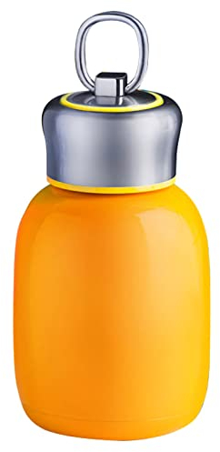 Small Vacuum Insulated Water Bottle 9.4 oz Mini Thermal Flask Portable Stainless Steel Vacuum Coffee Mug Travel Tumbler for Outdoor, Camping, Sport (Orange)