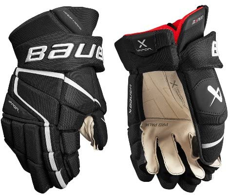 Bauer Vapor 3X Pro Handschuhe Intermediate, Größe:12 Zoll, Farbe:schwarz/rot