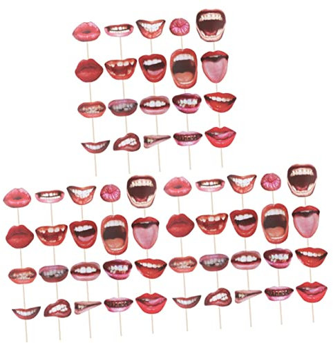 Abaodam 60 STK Lippen Auf Einer Stockstütze Lippen Foto-Requisite Requisiten Für Partybevorzugungen Junggesellinnenabschied Gefallen Requisite Selfie Sommerdeko Zubehör Bilden Braut