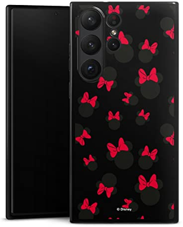 Silikon Hülle kompatibel mit Samsung Galaxy S23 Ultra Case schwarz Handyhülle Maus Disney Mickey & Minnie Mouse