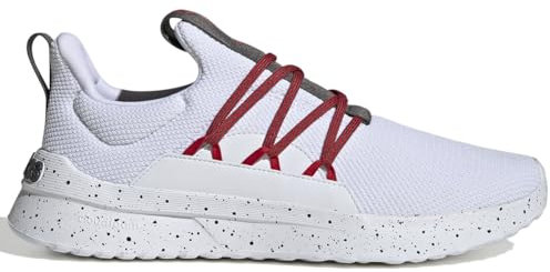 adidas Men's Lite Racer Adapt 5.0 Running Shoe, White/Better Scarlet/Grey (Wide), 8 Wide