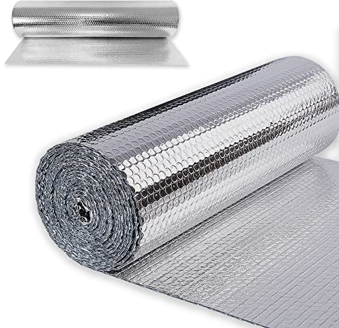 SUBTLETY 30㎡ Hausdämmung Isolierfolie Aluminium Dämmplatten Heizkörper Reflexionsfolie Verdunklung Isoliermatte Silber Thermofolie Klappbare Wärmedämmung Dämmfolie für Fenster Kälteschutz (1x30m)