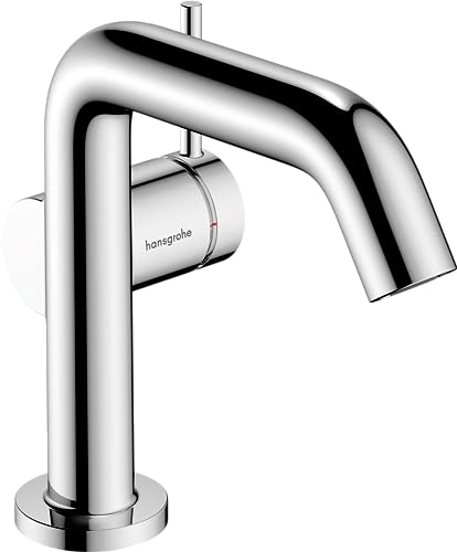 hansgrohe Tecturis S Fine - grifo lavabo sin desagüe, ahorro de energía (CoolStart), grifo monomando lavabo 112 mm, mezclador monomando lavabo ahorro de agua (EcoSmart+), cromo, 73321000