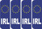 Pack of 4 Ireland Euro Car Number Plate Stickers White IRL Van Vehicle Truck Lorry Each Measures 104mm by 35mm