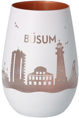 Goodtimes Windlicht Büsum Skyline (Weiß & Bronze)