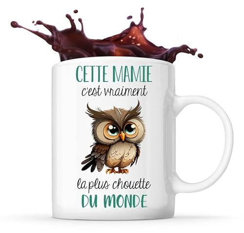 Planetee Mug Cette Mamie La plus Chouette | Tasse Fête des Grands-Mères Prénom Cadeau Anniversaire Noël Humour